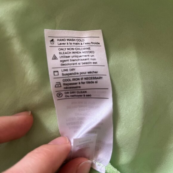 Vince Satin Slip Skirt in Lime Green - Picture 2 of 6